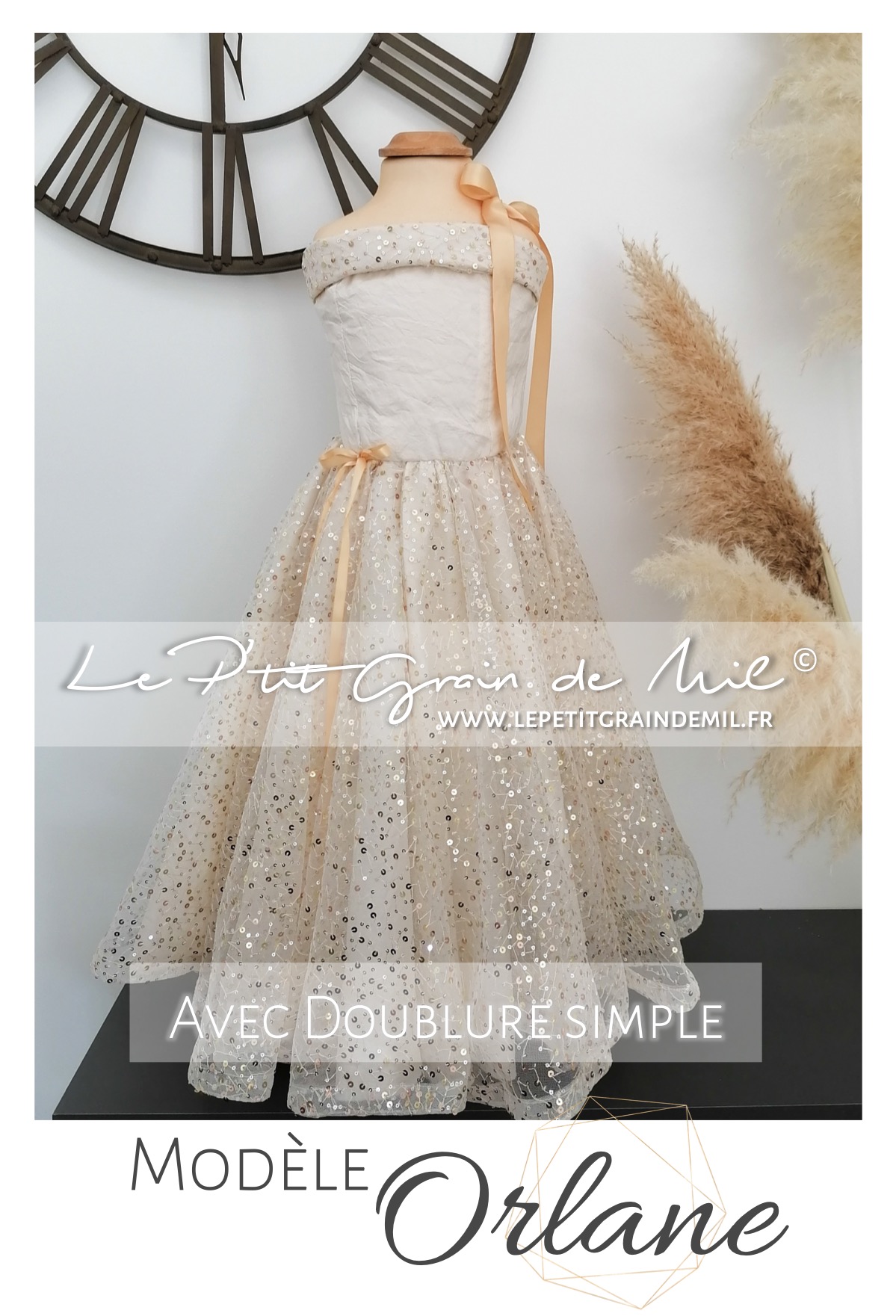 Robe En Tulle Ivoire Et Doré Lili Gaufrette - Fille Taille 12 Neuve Avec Étiquette